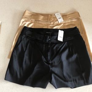 NWT Express Black Silk Shorts